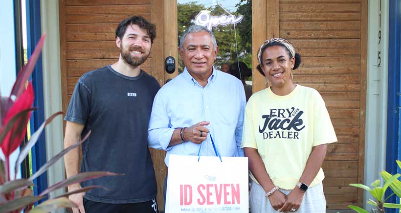 Josiah and Deidra with Prime Minister Johnny Briceno